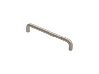 Satin Nickel Fingertip Design D Handle 10mm Dia. 128mm Centres