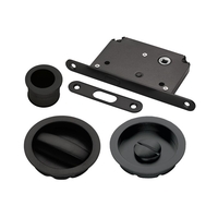 Sliding Door Roses With Wc Turn C/W Flush Pull & Lock Nero (Matt Black) Matt Black