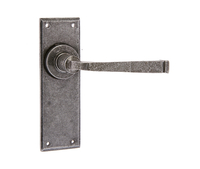 Valley Forge Lever Handle On Latch Plate Pewter