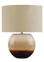 Banded Oval Table Lamp Mocha