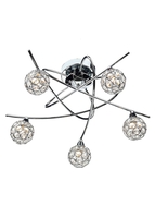 Dar Nucleus 5 Light Ceiling Light Polished Chrome