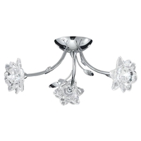 Searchlight Bellis 3 Light Ceiling Light Polished Chrome/Glass