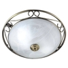 Searchlight Coil 2 Light Flush Ceiling Light Antique Brass