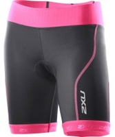 2XU Ladies Performance Black and Synthetic Pink Tri Shorts - Size XS