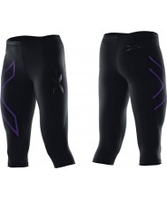 2XU Ladies PWX Black and Purple Compression Capri Tights - Size S