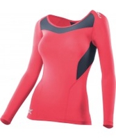 2XU Ladies PWX Tangerine and Grey Compression Long Sleeve Top - Size XS