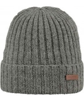 Barts Mens Haakon Heather Grey Turnup Beanie
