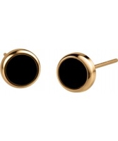 Bering Time Ladies Black and Gold Ceramic Studs