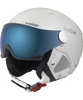 Bolle Backline Visor Premium White and Silver Ski Helmet with Grey and Lemon Visor - 56-58cm