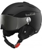 Bolle Backline Visor Soft Black and Silver Ski Helmet with Silver Gun and Lemon Visor - 54-56cm