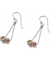 Charles Conrad Ladies Triple Ring Drop Earrings