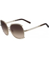 Chloe Ladies CE129S Rose Gold and Transperent Brown Sunglasses