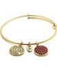 Chrysalis 14ct Gold Plated Expandable Bangle with Ruby Swarovski Crystals