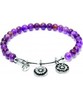 Chrysalis Amethyst Believe Rhodium Plated Expandable Charm Bangle