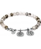 Chrysalis Cloudy Quartz Festival Rhodium Plated Expandable Charm Bangle