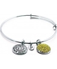 Chrysalis Rhodium Plated Expandable Bangle with Citrine Swarovski Crystals