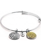 Chrysalis Rhodium Plated Expandable Bangle with Citrine Swarovski Crystals