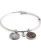 Chrysalis Rhodium Plated Expandable Bangle with Garnet Swarovski Crystals