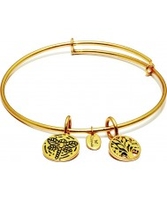 Chrysalis Tree of 14ct Gold Plated Expandable Bangle