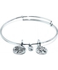 Chrysalis Tree of Rhodium Plated Expandable Bangle