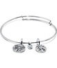 Chrysalis Tree of Rhodium Plated Expandable Bangle