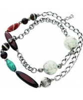 D and G Ladies Multicolour Pebble Necklace