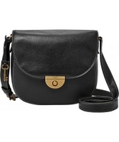 Fossil Ladies Emi Black Saddle Cross Body Bag
