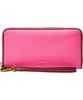 Fossil Ladies Emma Large Neon Pink RFID Zip Clutch