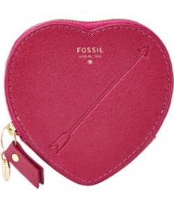 Fossil Ladies Fuchsia Heart Coin Pouch