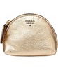 Fossil Ladies Gifts Metallic Gold Zip Pouch