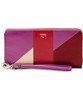 Fossil Ladies Gifts Red Multi Leather Patchwork Zip Clutch