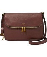 Fossil Ladies Preston Espresso Flap Bag