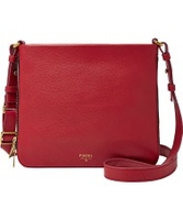 Fossil Ladies Preston Ruby Wine Leather Crossbody Handbag