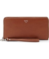 Fossil Ladies Sydney Brown Zip Clutch