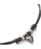 Fossil Mens Casual Black Leather Necklace