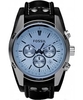 Fossil Mens Coachman Black Leather Chronograph Watch