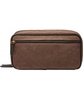 Fossil Mens Dark Brown Double Zip Shave Kit