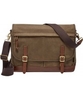 Fossil Mens Defender Brown Cotton Messenger Bag