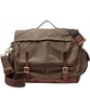 Fossil Mens Defender Brown Cotton Top Handle Messenger Bag