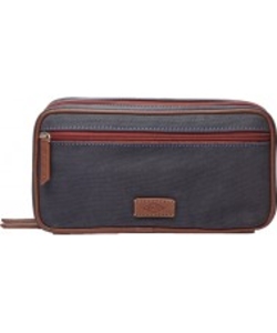 Fossil Mens Double Zip Navy Shave Kit