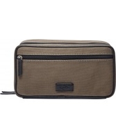 Fossil Mens Double Zip Olive Shave Kit