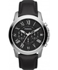 Fossil Mens Grant Black Leather Chronograph Watch