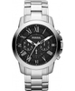 Fossil Mens Grant Silver Steel Chronograph Watch