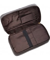 Fossil Mens Grey Waxed Twill Double Zip Shave Kit