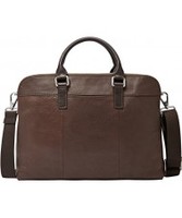 Fossil Mens Mercer Brown Double Zip Work Bag