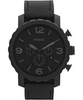 Fossil Mens Nate Black Leather Chronograph Watch