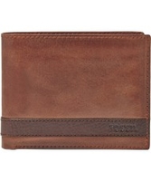 Fossil Mens Quinn Brown Leather Bifold Wallet