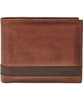 Fossil Mens Quinn Brown Leather Passcase Wallet
