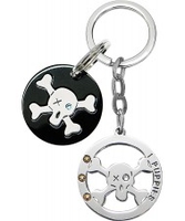 I Puppies Combined Silver Black Skeleton Keyring