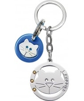 I Puppies Combined Silver Blue Kitten Keyring